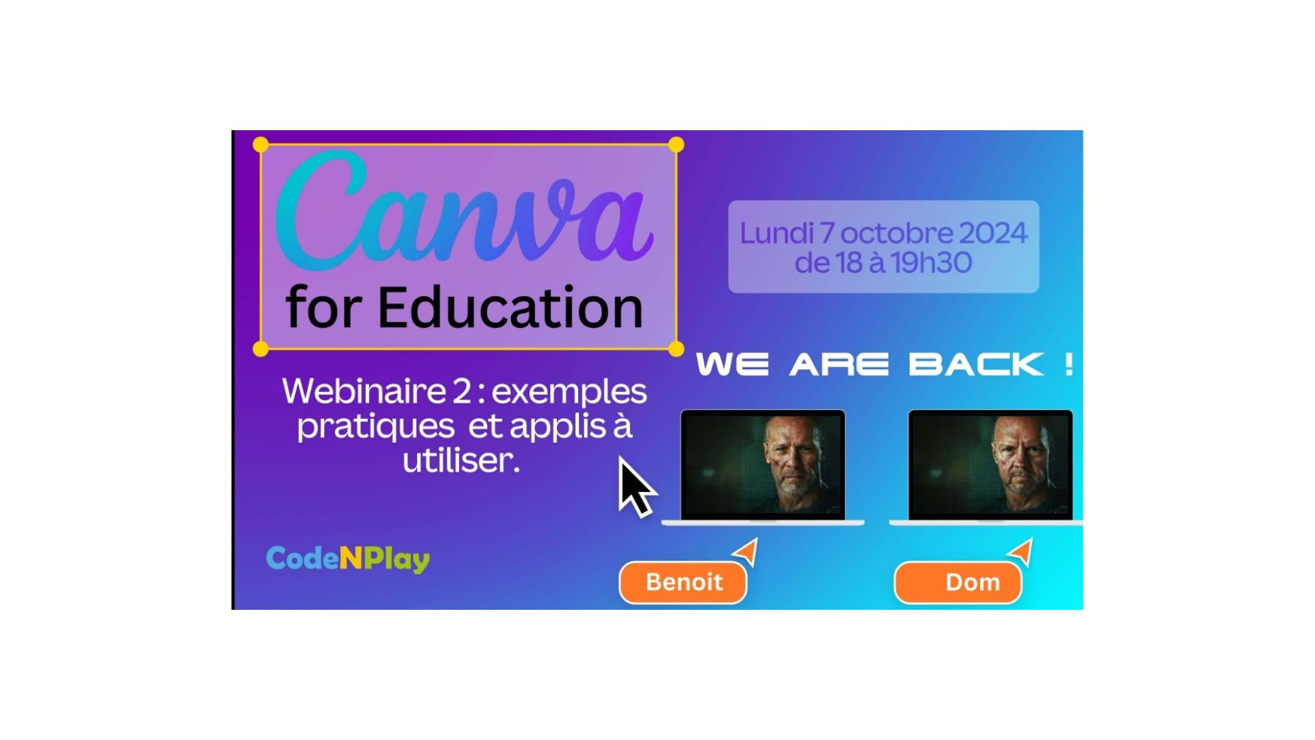 Lire la suite à propos de l’article Webinaire 2 sur Canva : Exemples pratiques et applis à utiliser